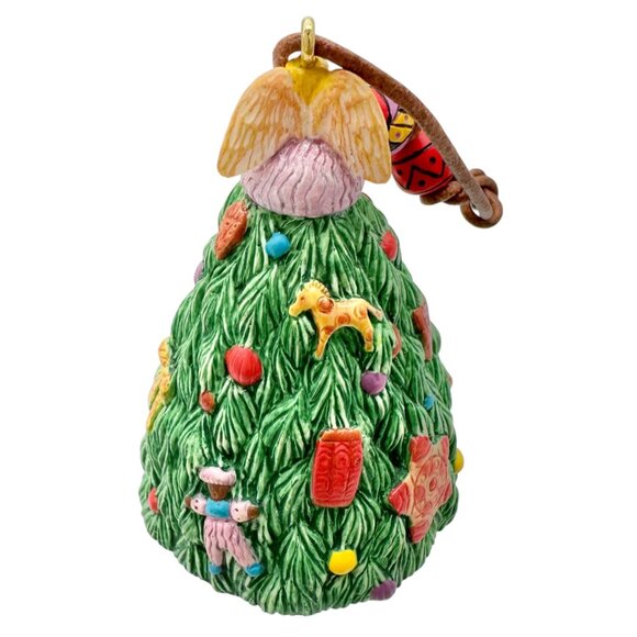 Vtg 2000 Hallmark Keepsake Ornament Angel Blessed Tree Beaded Leather Strap - Picture 10 of 11